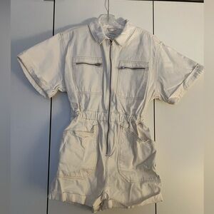 Topshop Cream Denim Romper